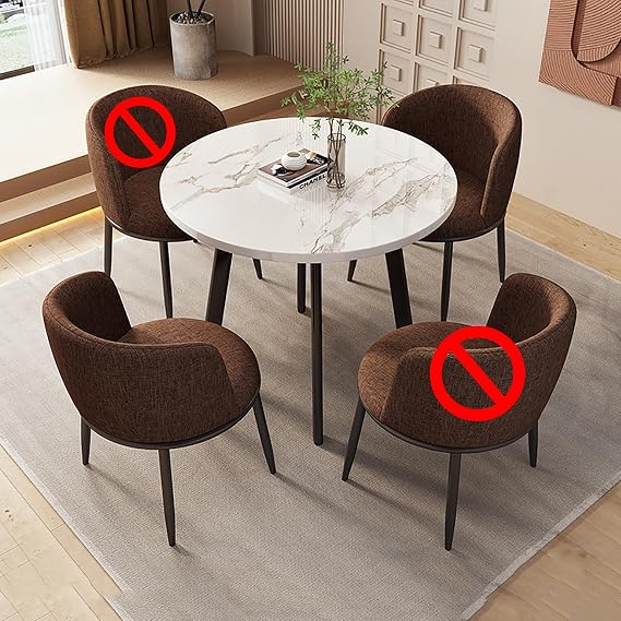 Small Dining Table for 2 Round Kitchen Table Dining Room Table Modern Dining Table Set for 2 Kitchen Table Set Kitchen & Dining Room Sets(Brown,70cm/27.5in)
