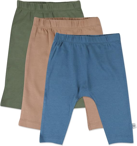HonestBaby Unisex-Baby Multipack Harem Pants Roomy Fit Pull on Bottoms 100% Organic Cotton for Baby Boys, Girls