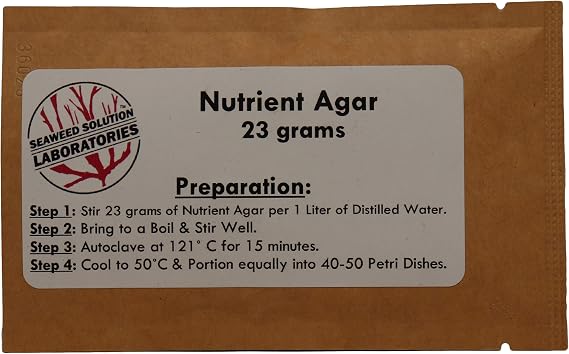 Nutrient Agar (23 Grams Dehydrated) - Yields 1 Liter