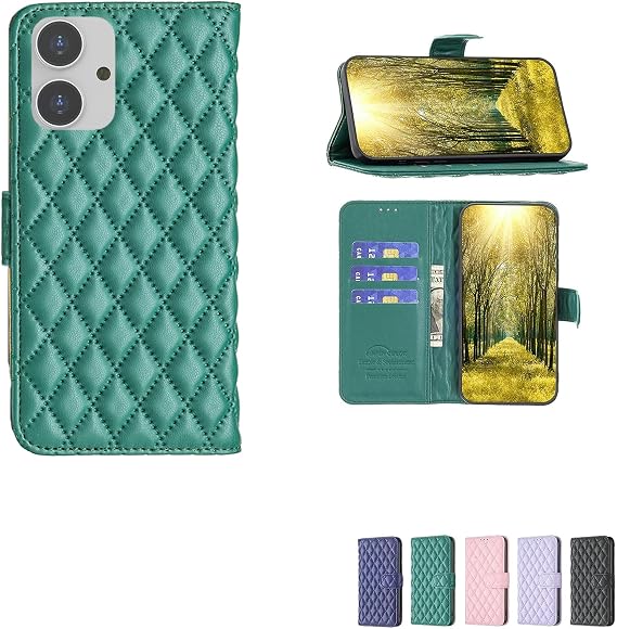 bojioderf Case Compatible for NUU Mobile N10 Phone Case Cover [with Tempered Glass Screen Protector] Flip Stand Cover Women Wallet Green