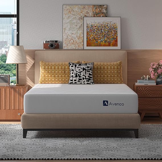 Avenco 12 Inch King Size Gel Memory Foam Mattress, Cooling Breathable Open-Cell Foam, Pressure Relief & Spine Support, Removable Washable Cover, CertiPUR-US Certified, Mattress in Box for Cool Sleep