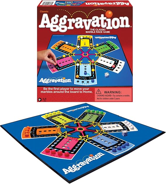 Aggravation, Classic Marble Race Game, by Winning Moves Games USA | For 2 to 6 Players, Ages 6+, Great For Kids