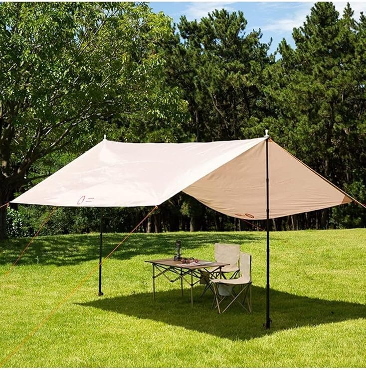 Su Geçirmez Dayanıklı Piknik Kamp Sahil Plaj Güneşlik Koruyucu Tente Gölgelik Çadır 500X300 Cm Tek Ebat Bej