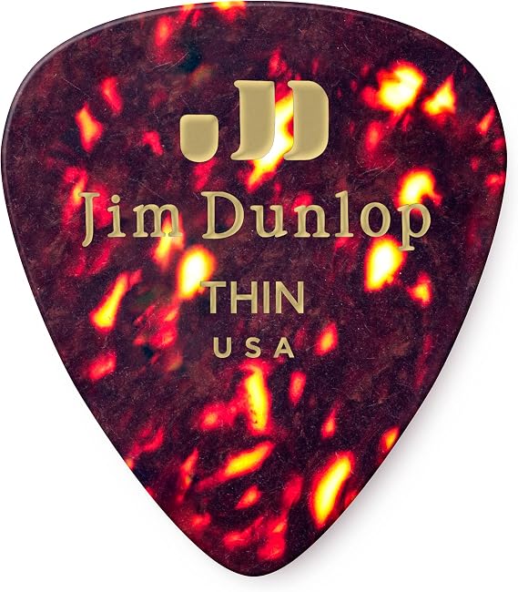Jim Dunlop Celluloid Shell Pick Thin - 12 Pack