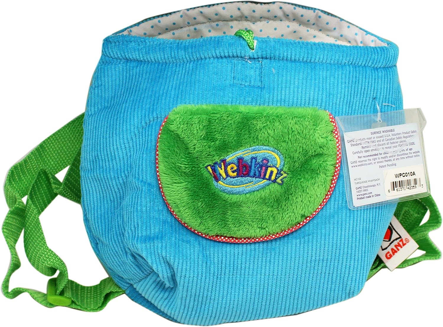 Webkinz webkins KNAPSACK tote bag carrier PURPLE BLUE