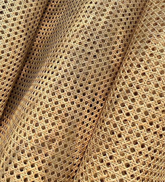 14"(1.2Feet) Width x 3.3 Feet Length Natural Rattan, Cane Webbing, Rattan roll, Large Size Cane Webbing roll Caning Material Fabric Sheet Origin Asia for Furniture Dresser Cabinet Chandelier Chair