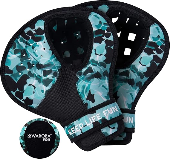 Waboba Catch Water Gloves Pro Water Bouncing Ball Set - for Beach Games & Swimming Pool Toys 2 Baseball Style Mitts for Catching Water Balls One Size Ambidextrous Design, Black