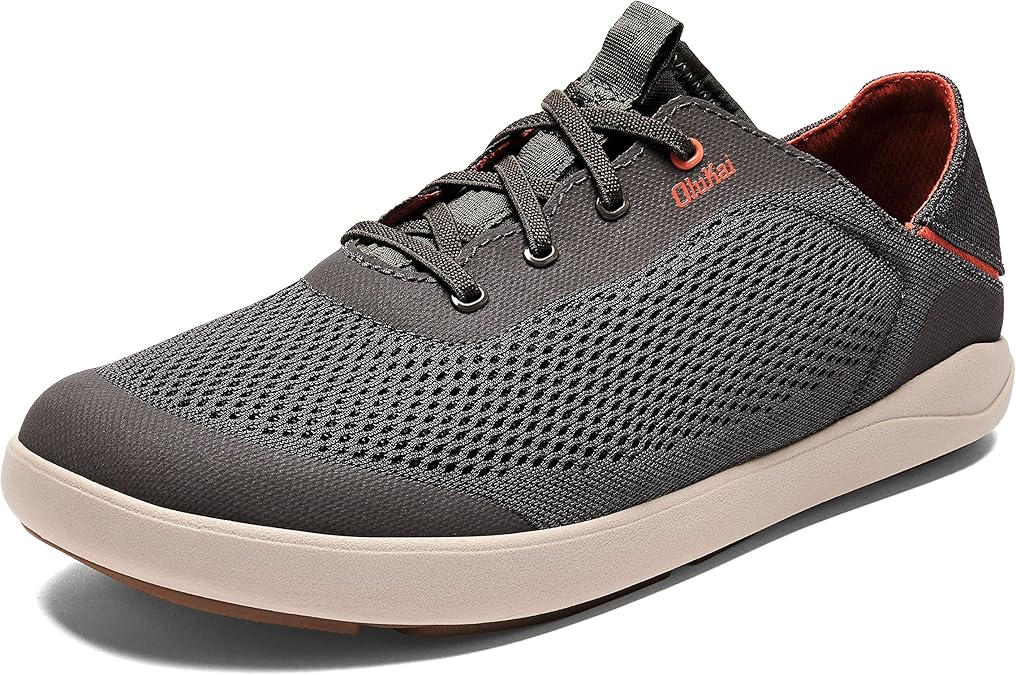 OluKai Moku Pae Slip-On Men's Boat Shoes, Breathable Mesh Deck Shoes, Lightweight Water-Friendly Beach Sneakers for All-Day Comfort