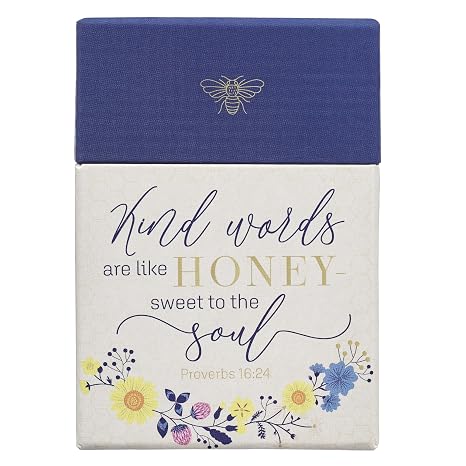 Christian Art Gifts Box of Blessings: Kind Words - Proverbs 16:24 | Inspirational Cards to Keep or Share - Christian Gifts for Women, Faith Based, Gift Box with Lid, 51 Double-Sided Cards