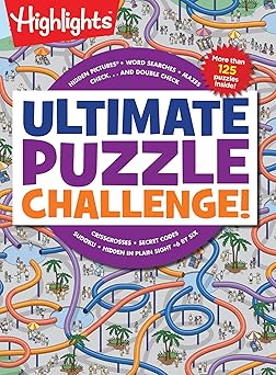 Ultimate Puzzle Challenge! 125+ Brain Games for Kids, Mazes, Brain Teasers, Word Searches, Crossword Puzzles, Sudoku, Logic Puzzles and More, Kids Activity Book Highlights Jumbo Books & Pads