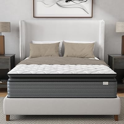 NapQueen 14 Isabella Hybrid Pillow Top Queen Mattress, Medium Firm Support, Motion Isolation, CertiPUR-US Certified, Made in USA
