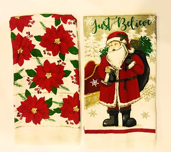Dolgencorp Christmas Kitchen Towel Set 2 PK (Just Believe in Santa)