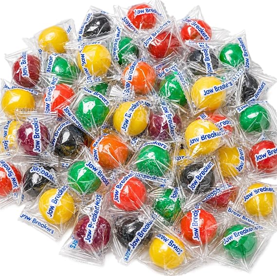 Assorted Jawbreakers Candy 1 lb Bulk Bag Cherry Orange Lemon Lime Grape