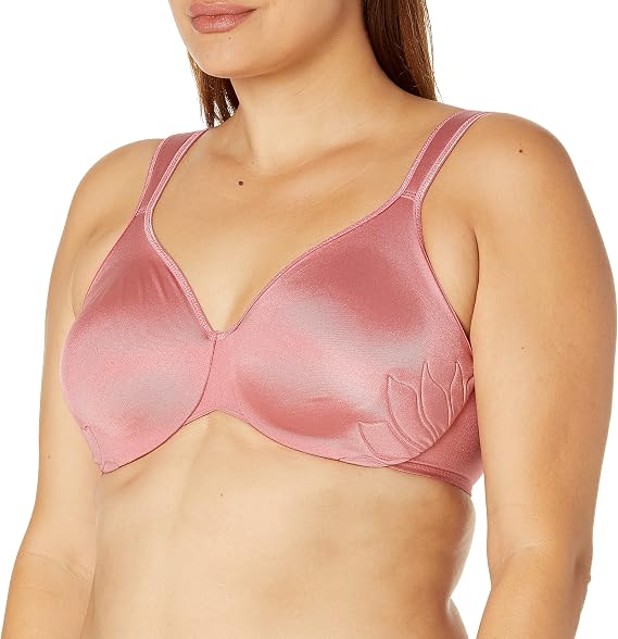 Bali Live It Up Underwire Bra, Seamless Shapewear Bra with Cushioned Straps, Full-Coverage T-Shirt Bra for Everyday Wear