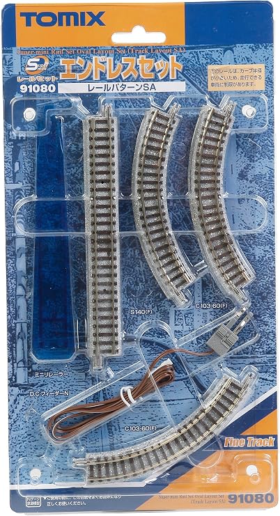 TOMYTEC 91080 TOMIX N Gauge Super Mini Rail Set, Endless Set, SA Pattern, Model Railroad Supplies
