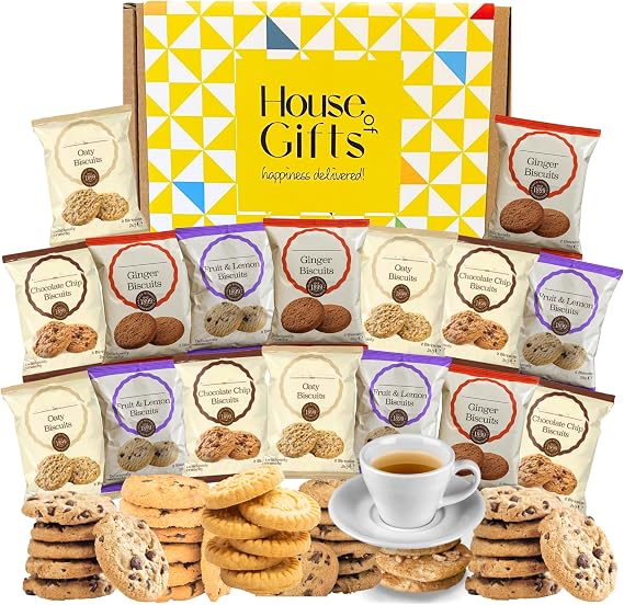 Biscuits Gift Set Biscuit Hamper Including 16 Packs of Two Grandma Wild's Classic Biscuits (32 Single Biscuits Total) Ideal Biscuit Lovers Gift