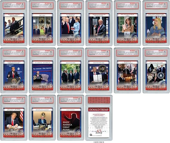 Donald Trump 45th U.S. President Official 1st Term Highlights 15-Card Set - All 15 Cards in GEM-Mint 10 Condition