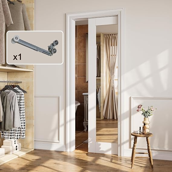 28x80 Sliding Pocket Door,Front Mirror Doors,Hidden Doors for Home
