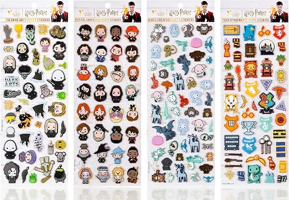 Conquest Harry Potter Chibi Puffy Sticker Collection | 4-Pack Puffy Sticker Sheets, Cute Wizarding World Designs, Officially Licensed