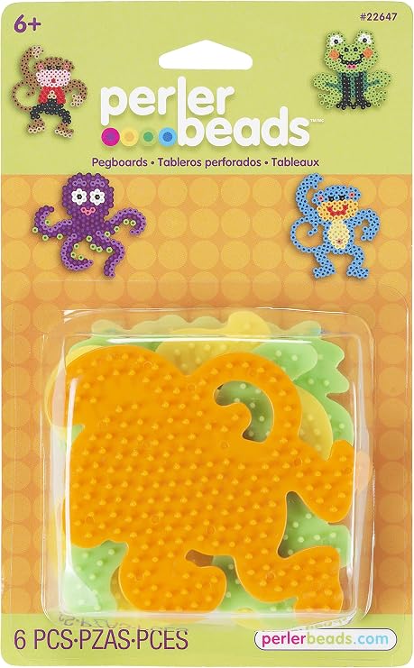 Perler Beads Assorted Animal Pegboard Set Arts and Crafts for Children, 4 pcs