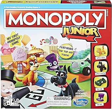 Monopoly Junior Board Game for 4 Players, Ages 5 and up