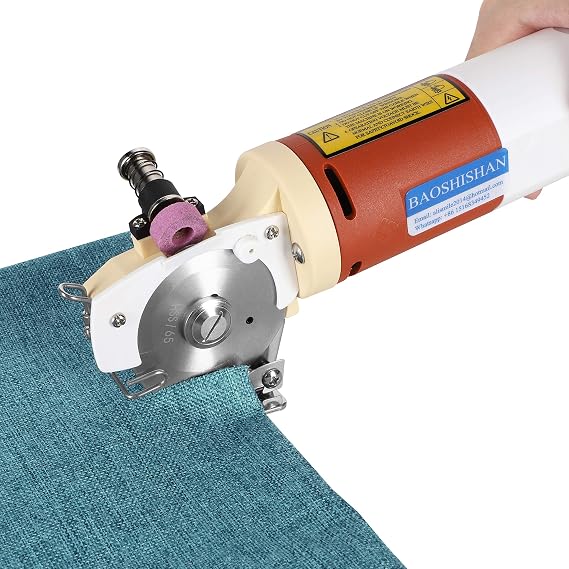 Electric Rotary Fabric Cutter 65mm Hand-Held Blade Cloth Cutting Machine, Scissors 110V for Carpets, Multi-Layer Leather Under 25mm 1inch