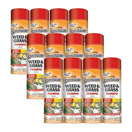 Spectracide Weed And Grass Foaming Edger 17 Ounces, Aerosol, For Edging Along Yards - pack of 12