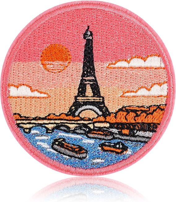 Vintage Paris Eiffel Tower Embroidered Iron On Patch