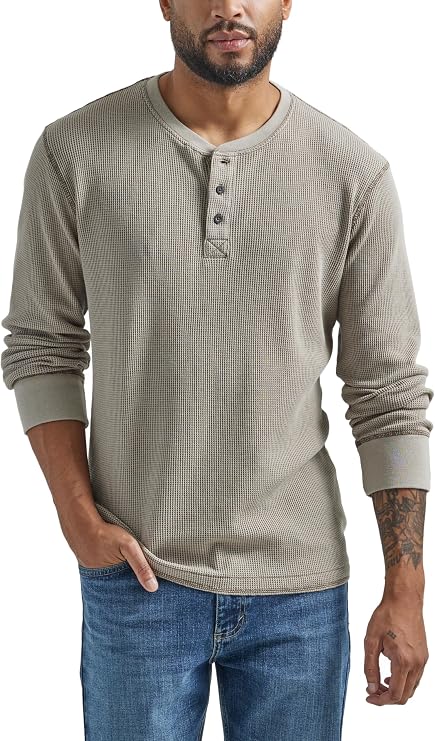 Wrangler Authentics Men's Authentics Men's Long Sleeve Waffle Henley Shirt