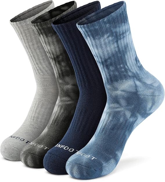MONFOOT 3-8 Pairs Cushioned Athletic Crew Socks Women Men Moisture-Wicking