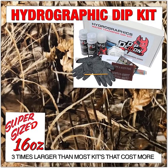 Hydrographic Dip Kit Grasslands Camouflage Camo 16oz dip Demon Hydro dip Dipping