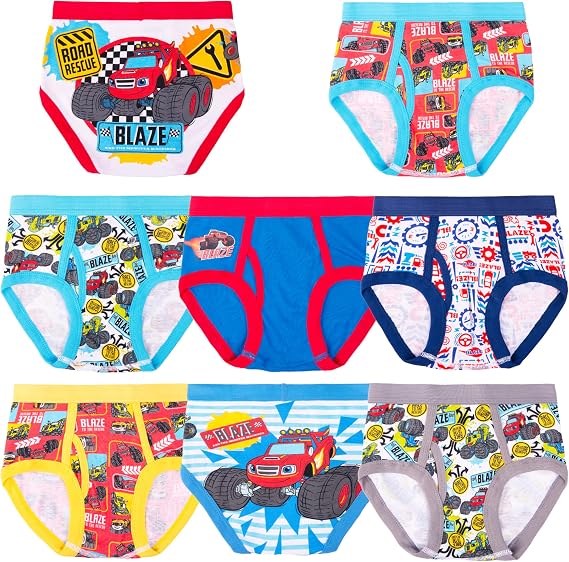 Licensed Boys Underwear - Mickey Mouse Blaze Cars Paw Patrol Marvel Toy Story 8-Pack Toddler/Little Kid/Big Kid Size Briefs