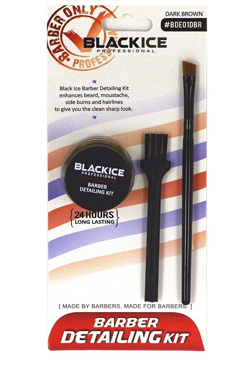 Black Ice Professional Barber Detailing Kit Dark Brown BDE01