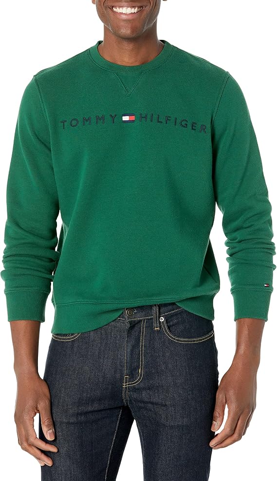 Tommy Hilfiger Men's Long Sleeve Logo Crewneck Sweatshirt