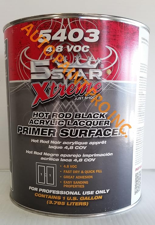 HOT Rod Black Acrylic Lacquer Primer Surfacer 5403 5 Star Extreme Restoration AUTO Paint ...