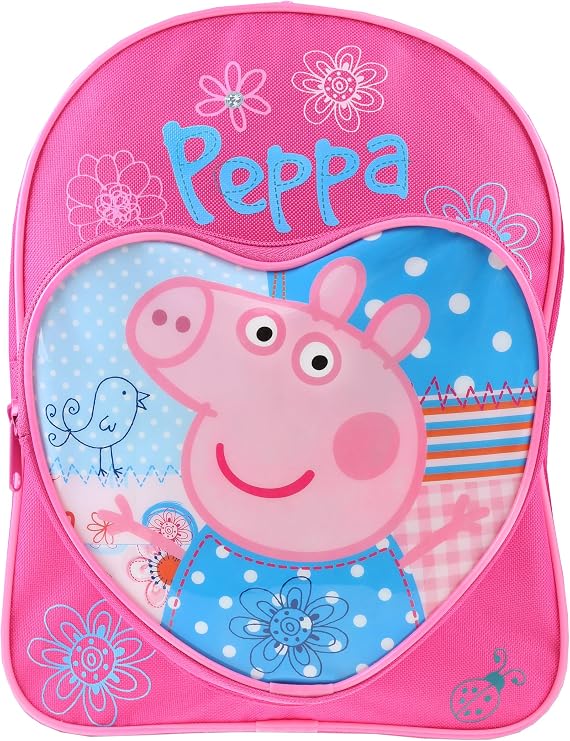Peppa Pig Backpack | Girls Backpacks for School | Cute Bookbag for Kids | Pink