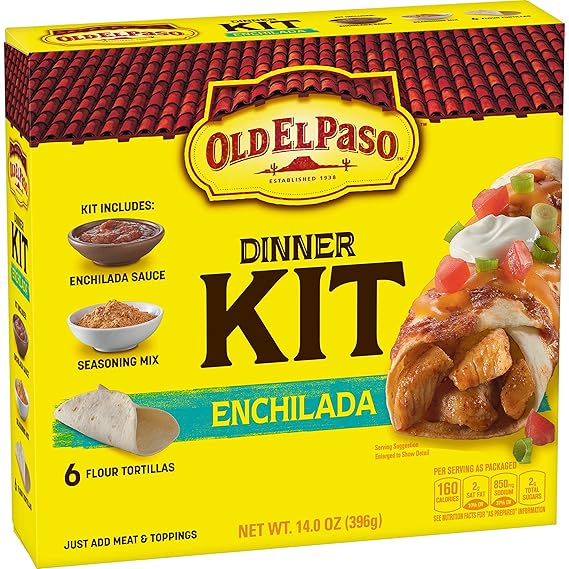 Old El Paso Enchilada Dinner Kit With Flour Tortillas, Enchilada Sauce & Seasoning Mix, 14 oz.