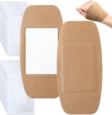 Geiserailie 20 Pcs Extra Large Flexible Adhesive Bandages 6x3 Fabric Bandages with Non-Stick Pad Latex Free Painless Removal for Wound Care and First Aid