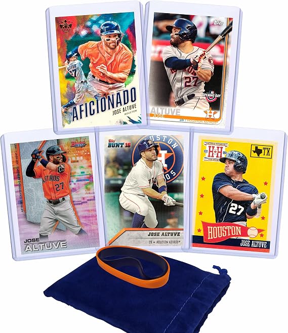 Jose Altuve Cards Assorted (5) Baseball Card Bundle - Houston Astros