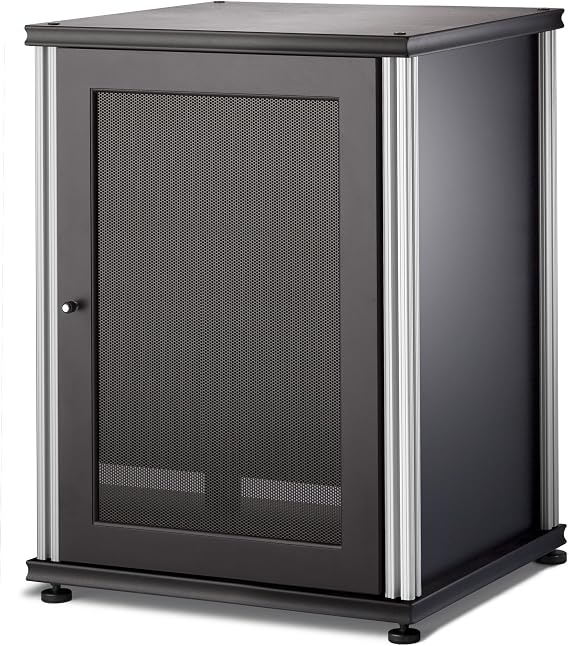 Salamander Synergy 303 Single A/V Cabinet with Door with Aluminum Posts (Black)