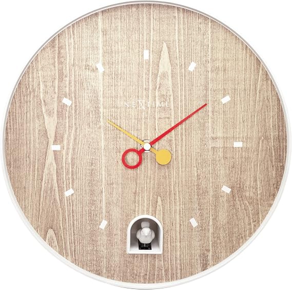 NEXTIME Wall Clock- 30 cm-ABS-White-'Nightingale, 30
