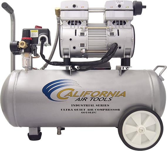 California Air Tools 6010LFC 1.0 HP Ultra Quiet and Oil-Free Industrial Air Compressor, 6.0-Gallon