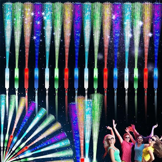 36Pcs Fiber Optic Wand, Glow Sticks Bulk Party Pack Fiber Optic Sensory Lights Glow In The Dark Party Supplies for Halloween , Wedding, Birthday, Classroom, Concert, Pool Parties Favors