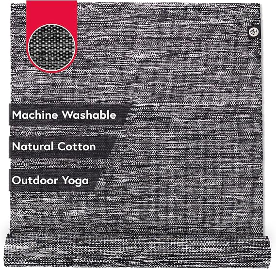 Manduka Shala Yoga Rug 71" - Outdoor Yoga & Meditation | Foldable & Machine Washable | Natural Cotton | Handmade | 71 x 26 inches