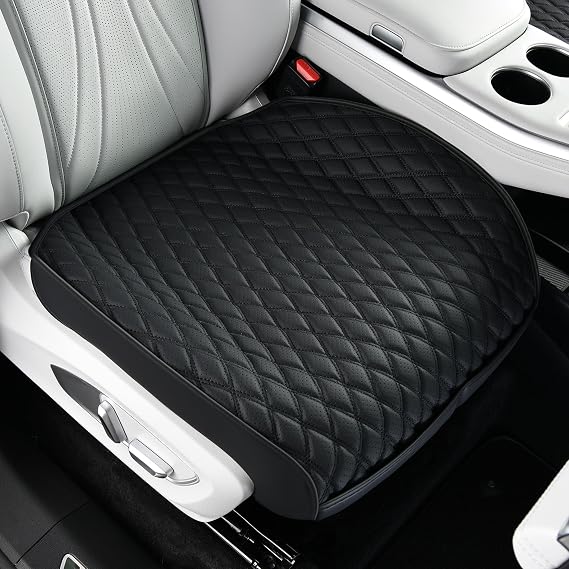 1 STK Auto sitzkissen aus PU Leder Kissenbezug für die Vordersitzrückenlehne universeller halbummantelnder Sitzbezug wasserdicht rutschfest (Vordersitzkissen)