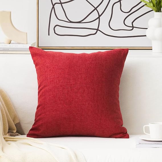 Home Brilliant Decorative Throw Pillow Covers 24x24 inch Burgundy