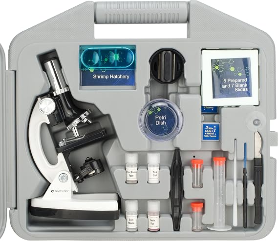 Barska AY12938 300x, 600x, 1200x Monocular Compound Microscope Explorer Kit for Students and Kids