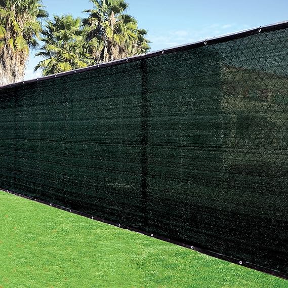 8'x50' 8ft Tall 3rd Gen Black Fence Privacy Screen Windscreen Shade Cover Mesh Fabric (Aluminum Grommets) Home, Court, or Construction