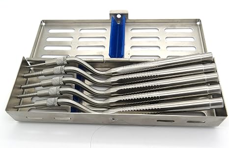 Osteotomes Set Dental Implant Bone Spreading Adjustable Screw Concave Tip with Sterilization Cassette