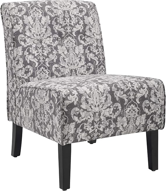 Linon Coco Accent Chair, Gray Damask